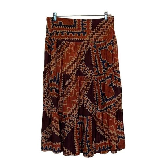 Chaps Rust Tiered Skirt - PM - Picture 2 of 5